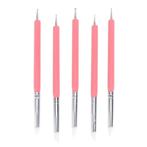 BESTYASH 5Pcs Dotting Tools with Silicone and Metal Tips for Polymer Clay Modeling and Decorative Art