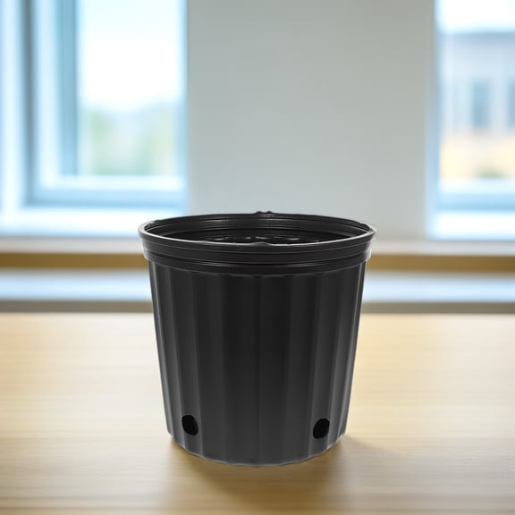 BESTYASH 5Pcs Durable Plastic Flower Pot Black Large Bucket for Tree Grass Rose Planting