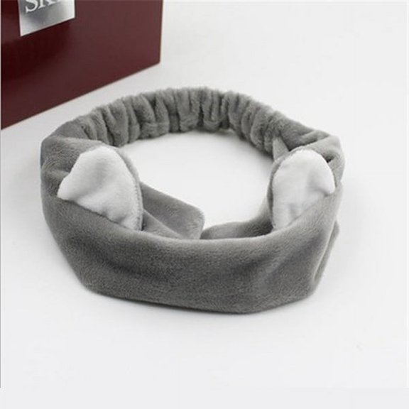 BESTYASH 5Pcs Elastic Cat Ear Hair Bands Assorted Color Lightweight Comfortable for Face Washing