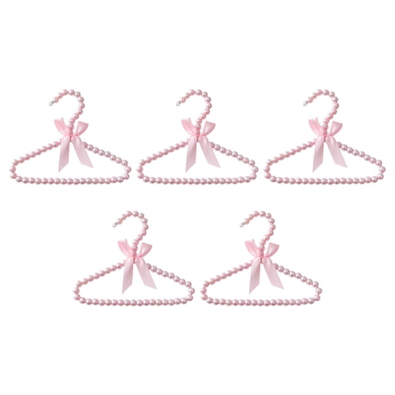 BESTYASH Pink Plastic Pet Clothes Hangers for Home Elegant Design 5Pcs