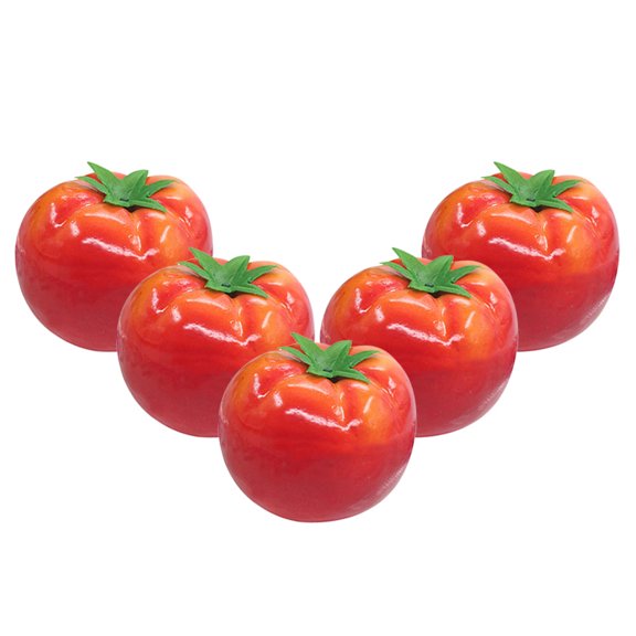 BESTYASH 5Pcs Fake Tomato Figurine Realistic Red Decoration for Desktop Wall and Indoor Use