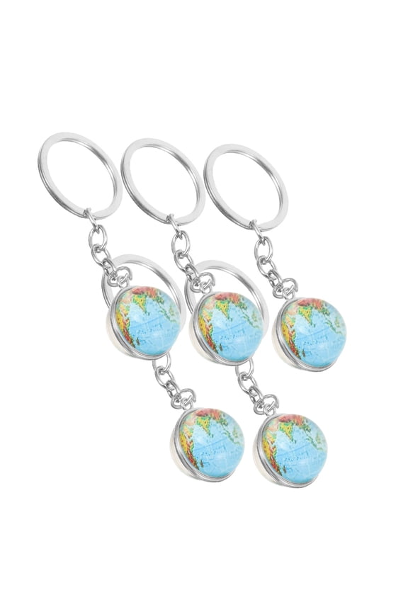 5Pcs Earth Globe Keychain Multi Color Pendant Charm for Key Holder and Backpack Use