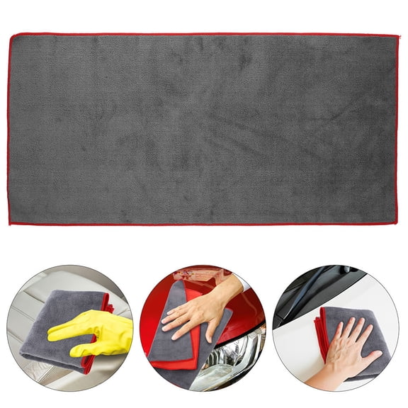 BESTYASH 5Pcs Grey Car Wash Towels Suede Fabric Drying Cloths Gentle Texture Absorbent