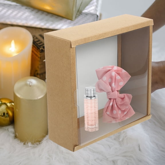 BESTYASH Set of 5 Small Coffee Paper Candy Boxes with Clear Window for Storage and Packaging
