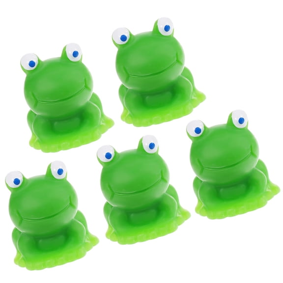 BESTYASH 5Pcs Miniature Frog Statues Garden Landscaping Green for Collectors Ornaments