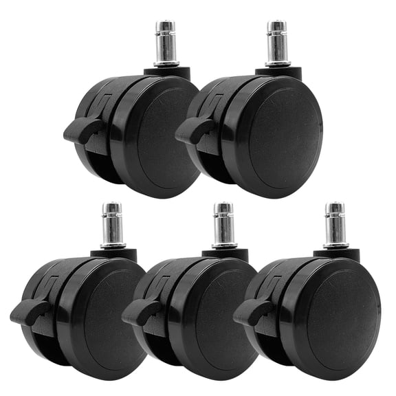 BESTYASH Office Chair Casters Black Polyurethane for Home Use Scratch-Free Floors 5Pcs