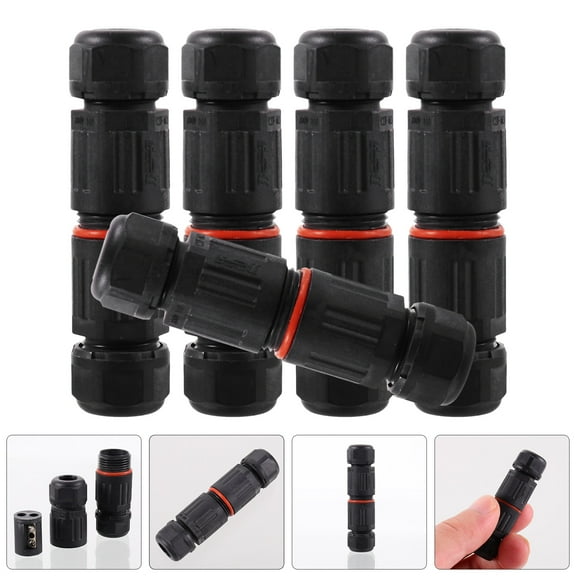 BESTYASH 5Pcs Outdoor Electrical Cable Connector IP68 Waterproof Cable Gland Black