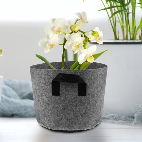 BESTYASH Set of 5 Grey Nonwoven Planting Bags Perfect for Outdoor Gardening and Root Growth Support