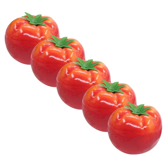 BESTYASH Set of 5 Realistic Artificial Tomato Models, Red Decorative Fruit Pieces for Home, Office, Kitchen Display