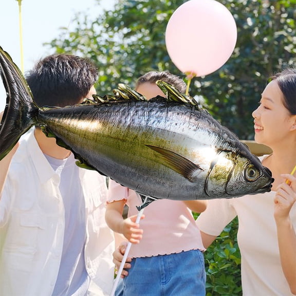 BESTYASH 5Pcs Inflatable Aluminum Foil Balloons for Ocean Theme Birthday Party Decorations