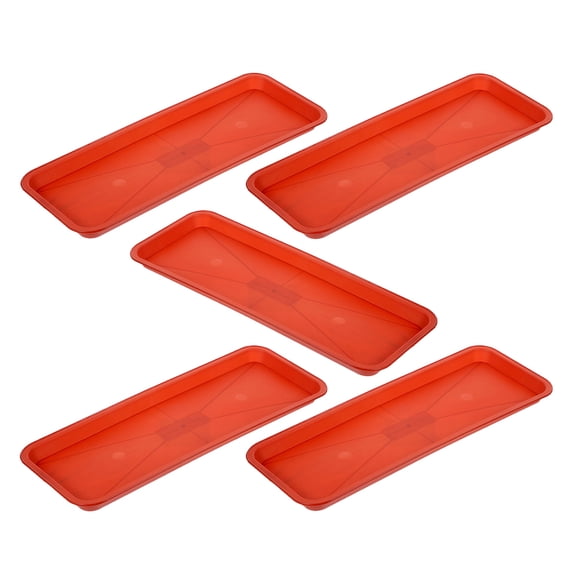 BESTYASH 5Pcs Red Rectangle Plant Saucer Tray for Efficient Water Collection