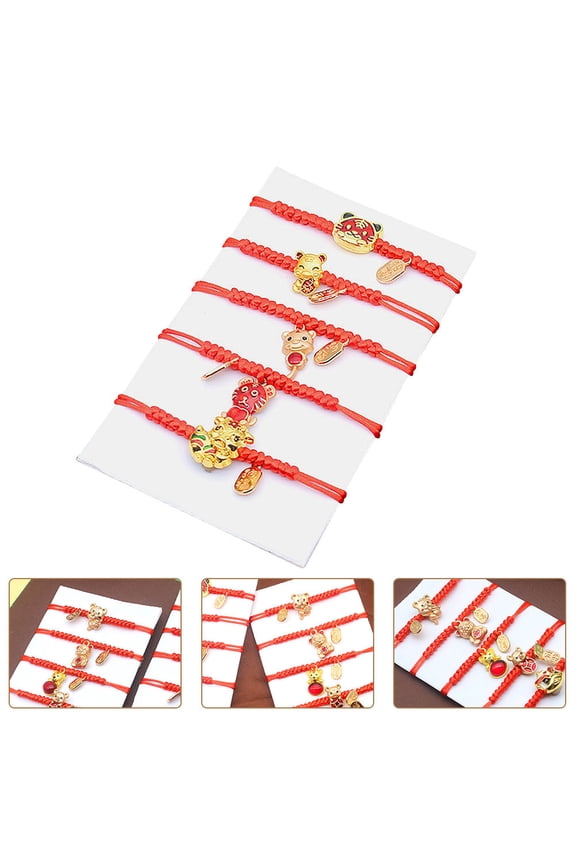 5-Pack Red Thread Bracelets for Unity and Love, Perfect Valentine's Day Accessories