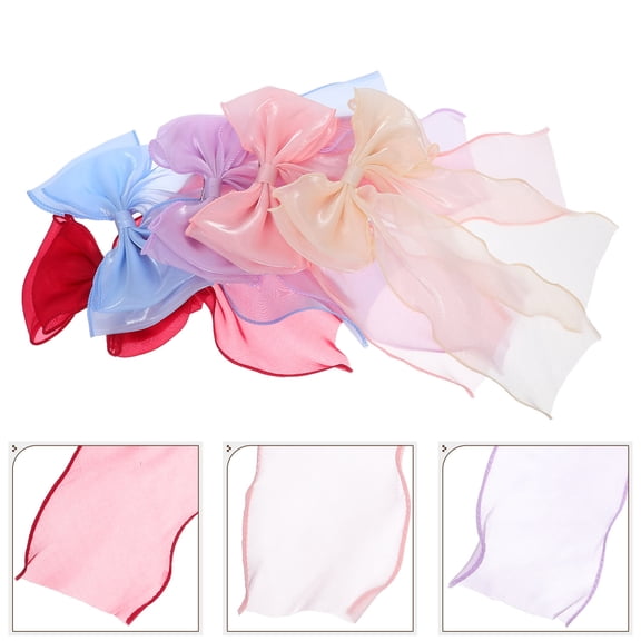 BESTYASH 5Pcs Ribbon Bow Hair Clips Spring Clip for Sports Assorted Color Tulle Fabric