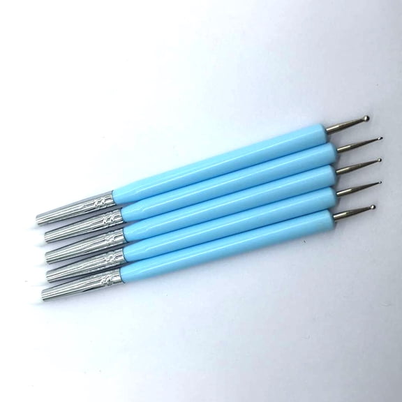 BESTYASH 5Pcs Blue Double Ended Silicone Color Shaping Pen for Cake Decoration and Art
