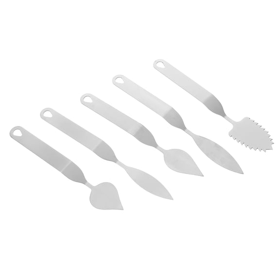 BESTYASH 5Pcs Silver Chocolate Cutter and Scraper Baking Tool Ergonomic Design for Cake Cream Decorating