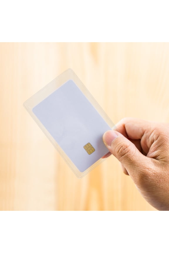 5Pcs Transparent PVC Business Card Protector Sleeve Hard Plastic Credit Card Holder for Everyday Use
