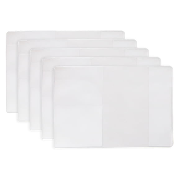 BESTYASH 5Pcs Transparent PVC Passport Cover with Large and Small Pockets for Document and Id Protection