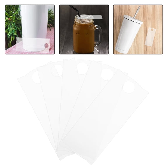 BESTYASH 5Pcs Transparent Sublimation Acrylic Name Plates Blank Convenient Tags for Tumblers with Hole Attachment
