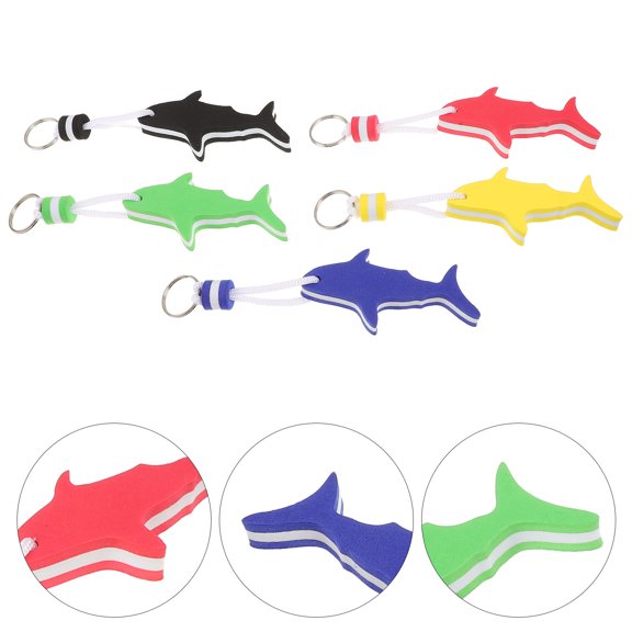 BESTYASH 5Pcs Waterproof Foam Shark Keychain with Slip Resistant Texture for Boating
