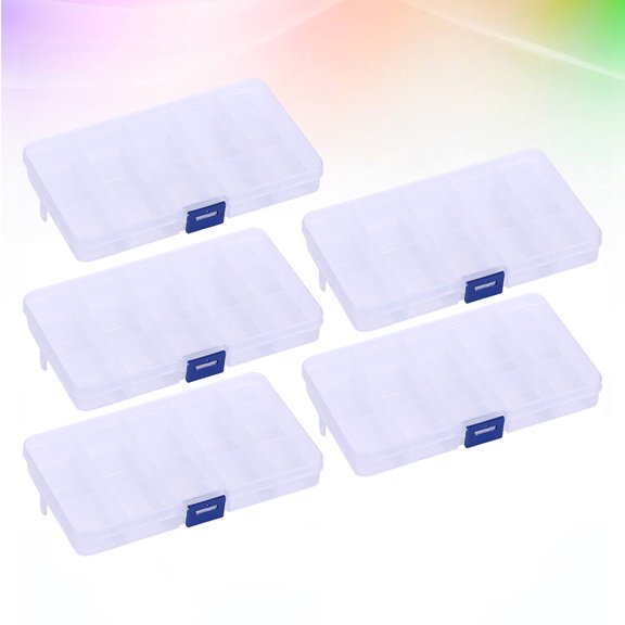 BESTYASH 5Pcs White Jewelry Storage Box Lightweight Desktop Organizer Perfect for Desk and Home Use