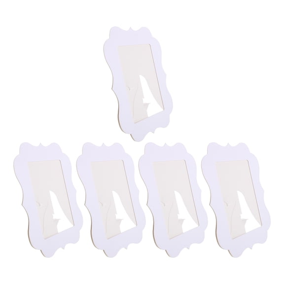 BESTYASH 5Pcs White Paper Picture Frames with Stand DIY Craft Photo Frame for Desktop Display