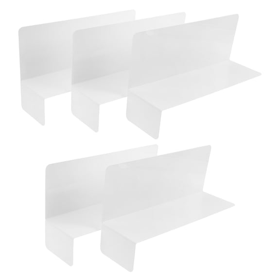 BESTYASH 5Pcs White Plastic Shelf Dividers for Warehouse and Retail Store Cabinet Organization with Removable Partition