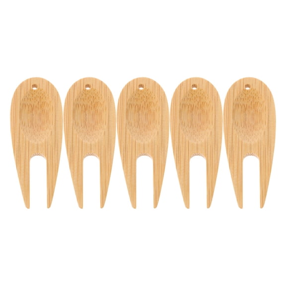 BESTYASH 5pcs Golf Divot Fixer Bamboo Tool for Lawn Maintenance on Fairways
