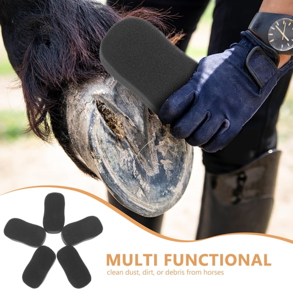 BESTYASH 5pcs Horse Bathing Sponges Black Sponge Tool for Sweat Mark Cleaning