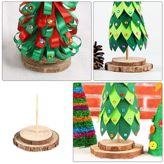 BESTYASH 5pcs Tree Stand For Christmas Tree Wood Round Stability For Fake Xmas Tree Holiday Decor
