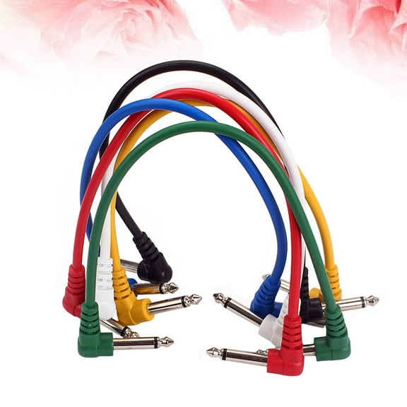BESTYASH 6 Pcs Guitar Patch Cables Assorted Color Audio Signal Transmission for Audio Engineers in Music Performance