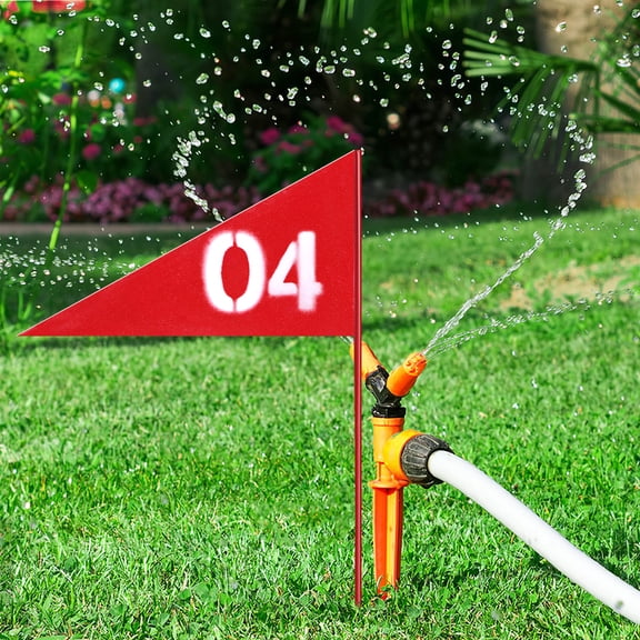 BESTYASH 6-Piece Garden Irrigation Flags with Iron Poles for Lawn, Yard, and Landscape Marking