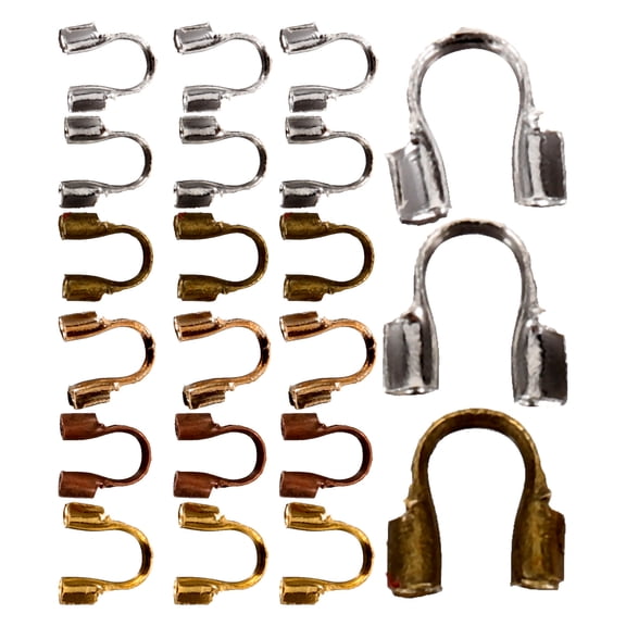BESTYASH 600Pcs Crimp Covers for Jewelry Making Metal Wire Guards to Prevent Beads Falling DIY Crafts
