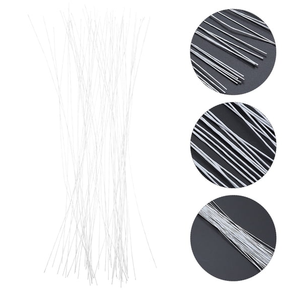 BESTYASH 60Pcs DIY Paper Flower Stems White Artificial Floral Rods for Wedding Arrangement and Crafts