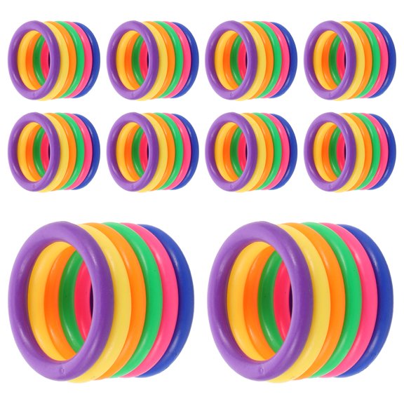 BESTYASH 60Pcs Durable Plastic Carnival Toss Rings for Backyard Games and Agility Training
