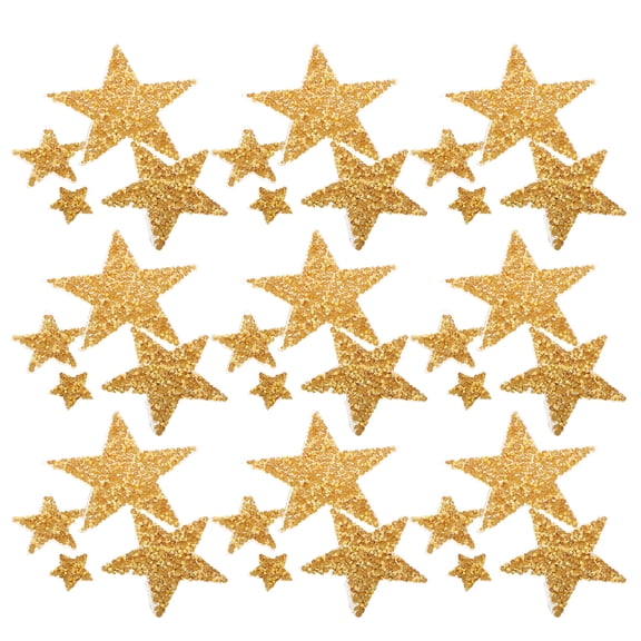 BESTYASH 60Pcs Golden Star Sewing Appliques Decorative Iron on Patches for Clothing Accessories
