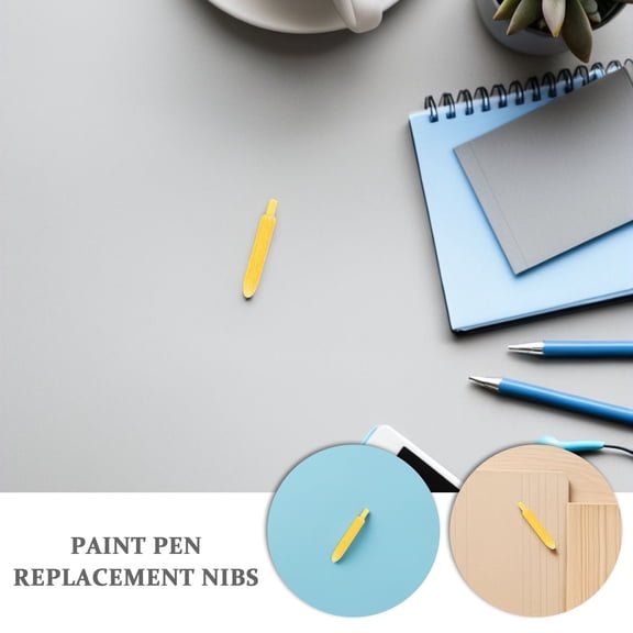 BESTYASH 60Pcs High Grade Yellow Paint Marker Replacement Nibs Tips Practical and Easy to Install