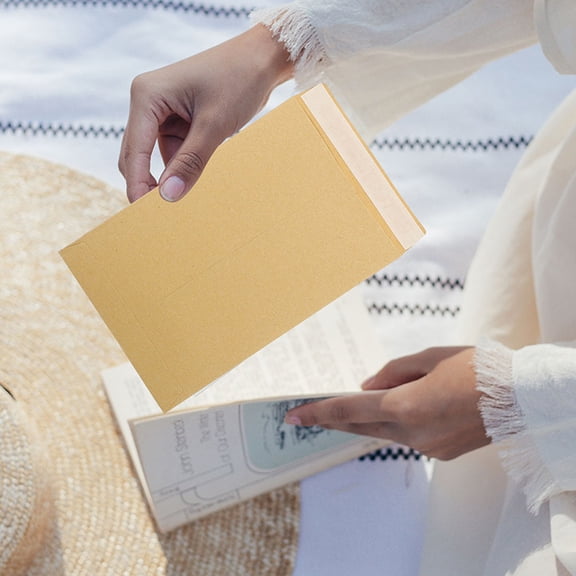 BESTYASH 60Pcs Light Brown Budgeting Envelopes Self Adhesive Money Storage Bags