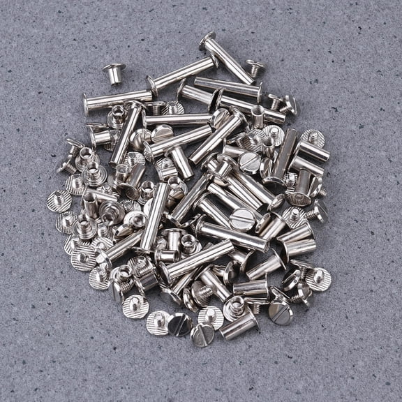 BESTYASH 60Pcs Plated Silver Binding Posts Steel Screw Kit for Bookbinding Use