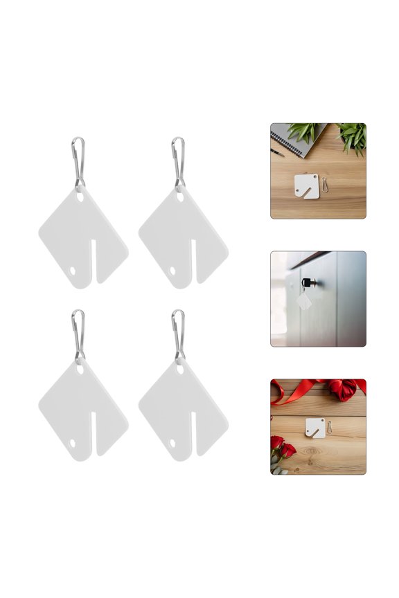 60Pcs White Acrylic Key Tags with Slot for Key Cabinets and Secure Snap Hook for Organization