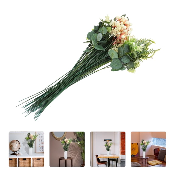 BESTYASH 60Pcs Artificial Greenery Stem Fake Green Leaf Branches for Home Party Decoration