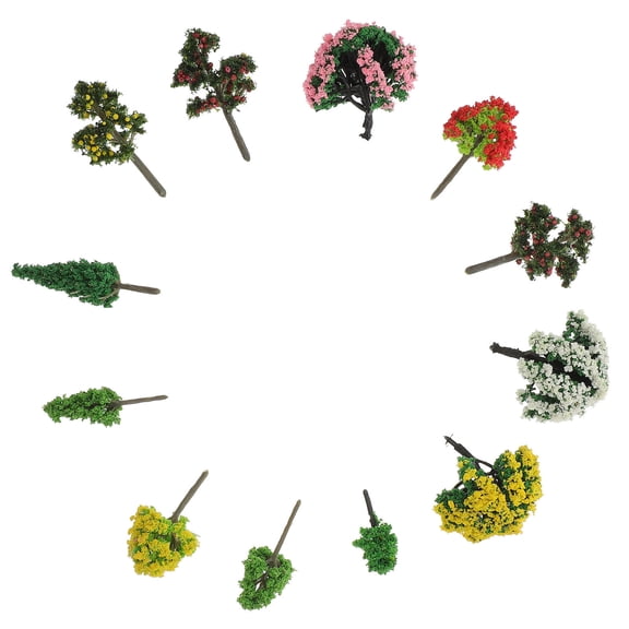BESTYASH 60pcs Plastic Miniature Tree Model Mini Tree Models For Home