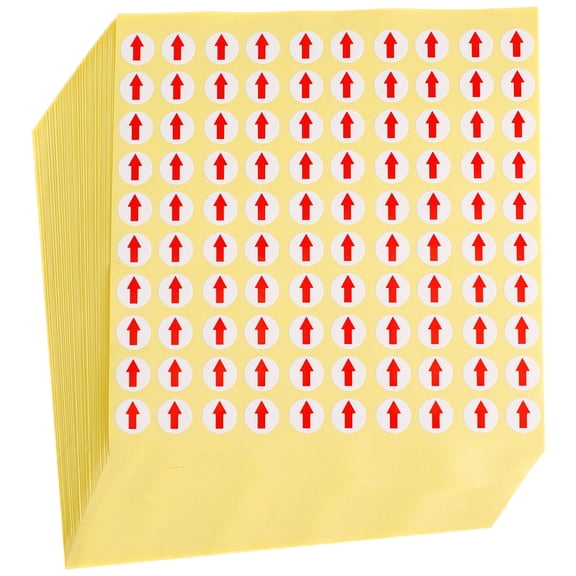 BESTYASH 6400PCS Red Inspection Stickers Paper Arrow Shape Marking Office