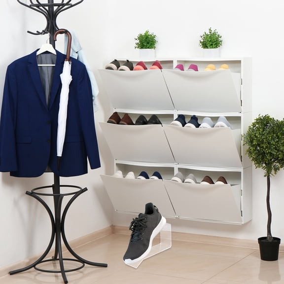BESTYASH 6Pcs Acrylic Clear Shoe Display Riser Stands for Elegant Shoe Presentation