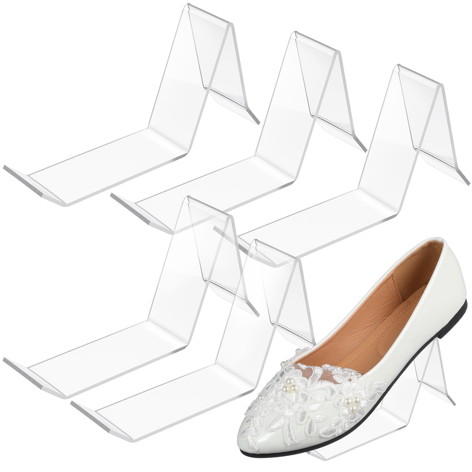 BESTYASH 6-Pack Clear Acrylic Shoe Display Stands Transparent Shoe Rack ...