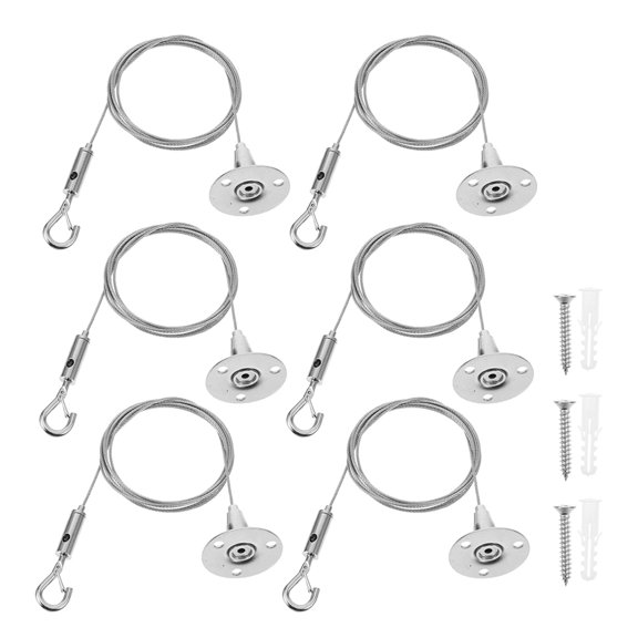BESTYASH 6Pcs Adjustable Stainless Steel Rope Wire for Picture Hanging and Light Fixtures