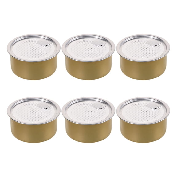 BESTYASH 6Pcs Aluminum Dog Treat Canisters with Lid Portable Pet Food Storage Container Golden