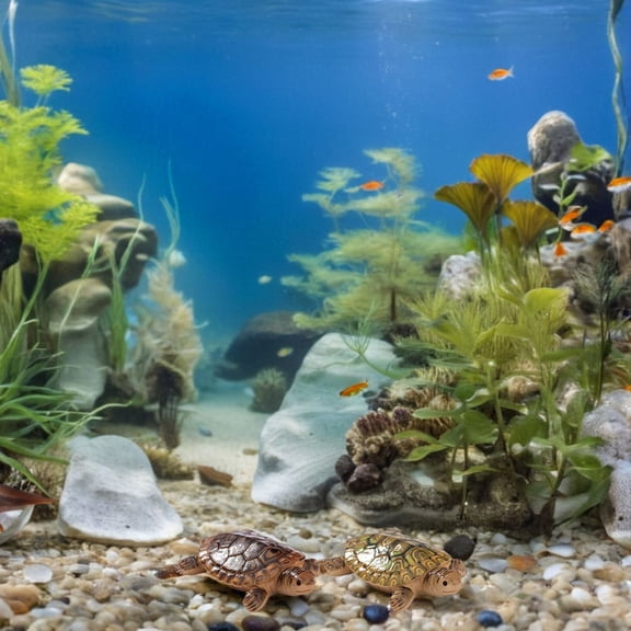 BESTYASH 6Pcs Aquatic Resin Floating Animal Decor Turtle Shaped For Office Water Features