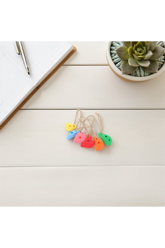 6-Piece Assorted Color Climbing Hold Keychains with Clasps for Outdoor Adventure and Hiking Gear