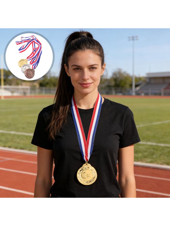 6-Piece Versatile Medal Set for Running, Basketball, School Sports, and Competition Awards