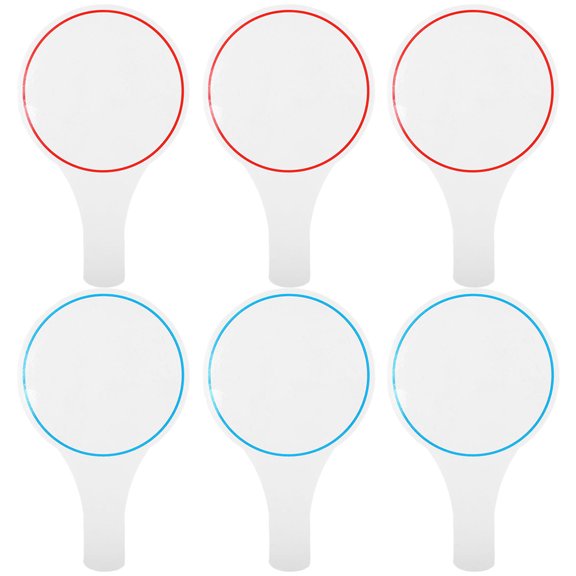 BESTYASH 6Pcs Assorted Color Handheld Scoreboards Dry Erase Paddles Single Side Writable Board
